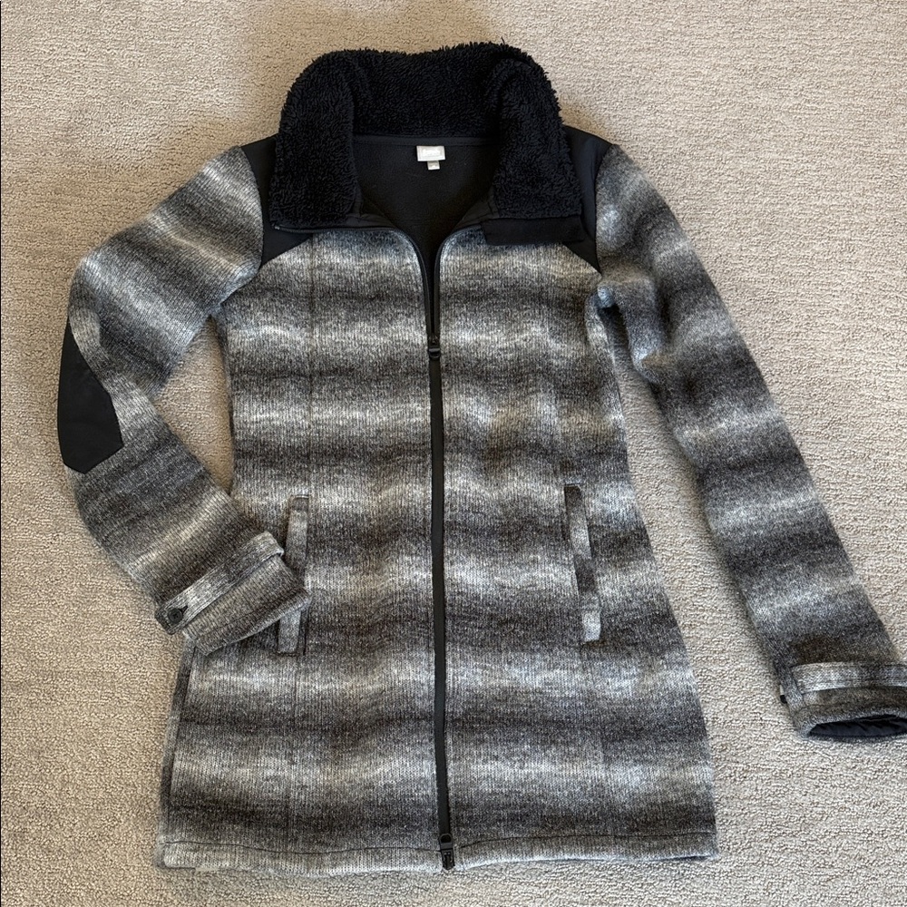 Women's Gray Striped Winter Jacket